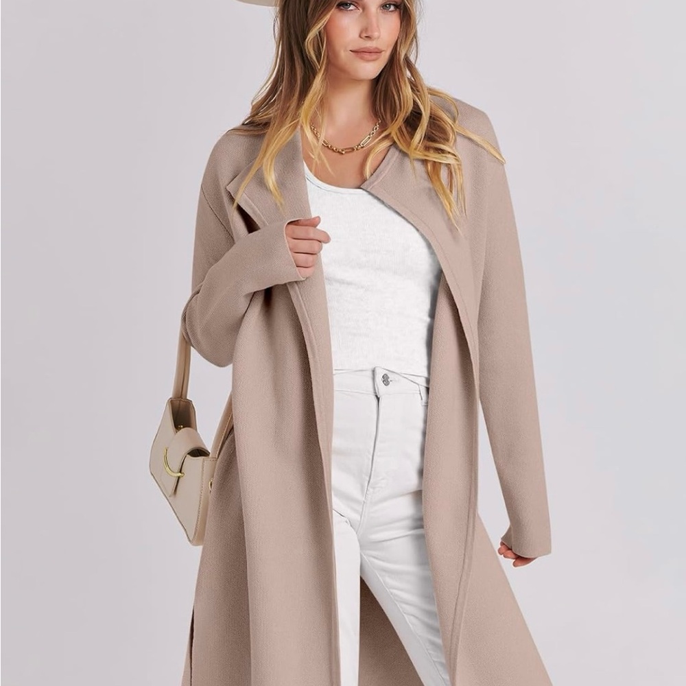 Prinbara Coat for Women Sweater Long Cardigan Loose Knit Size Medium - Picture 5 of 8